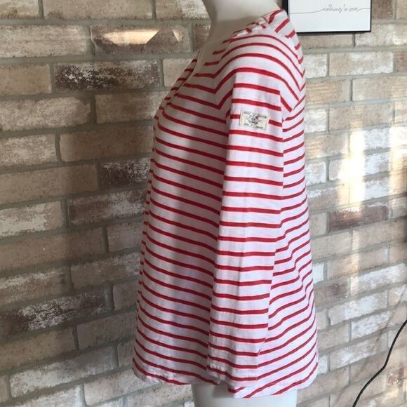Joules red & white striped v neck - Picture 4 of 6